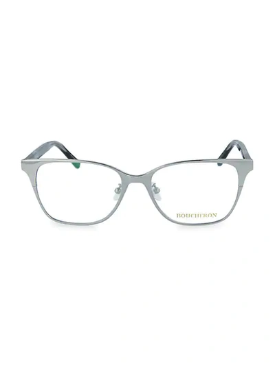 Shop Boucheron 51mm Square Optical Glasses In Silver