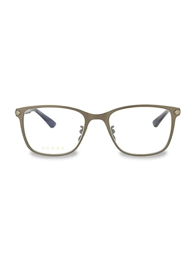 Shop Gucci 54mm Square Optical Glasses In Grey