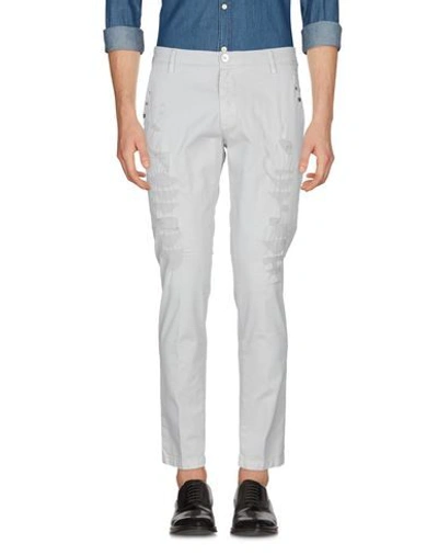 Shop Aglini Casual Pants In Light Grey