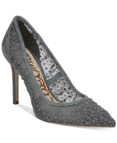 Shop Sam Edelman Hazel Stiletto Pumps Women's Shoes In Grey Iris