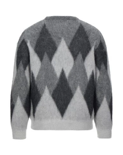 Shop Celine Man Sweater Grey Size S Mohair Wool, Polyester, Polyamide, Wool, Elastane