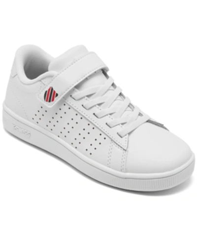 Shop K-swiss Little Boys Court Casper Casual Sneakers From Finish Line In White/corporate