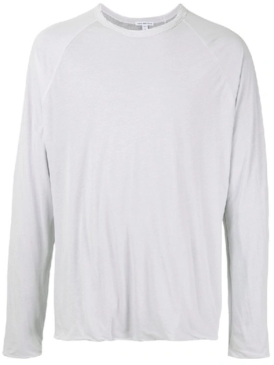 Shop James Perse Twist Detail T-shirt In Grey