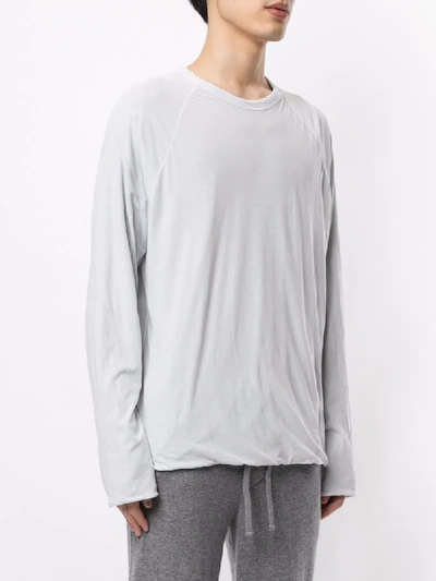 Shop James Perse Twist Detail T-shirt In Grey