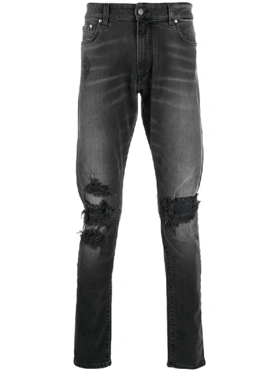 Shop Represent Distressed Design Jeans In Grey