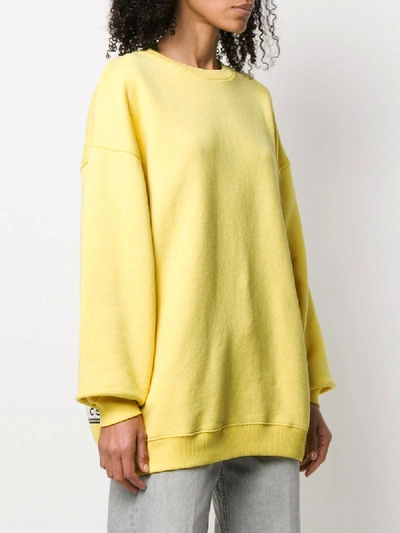 Shop Acne Studios Logo Label Sweatshirt In Yellow