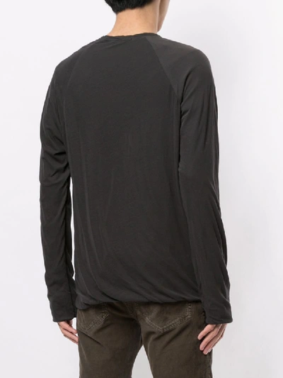 Shop James Perse Twist Detail T-shirt In Black