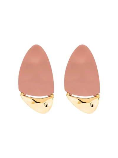Shop Nausheen Shah X Monica Sordo X Monica Sordo Gold-plated Two Tone Oval Earrings In Pink