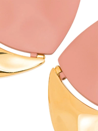 Shop Nausheen Shah X Monica Sordo X Monica Sordo Gold-plated Two Tone Oval Earrings In Pink