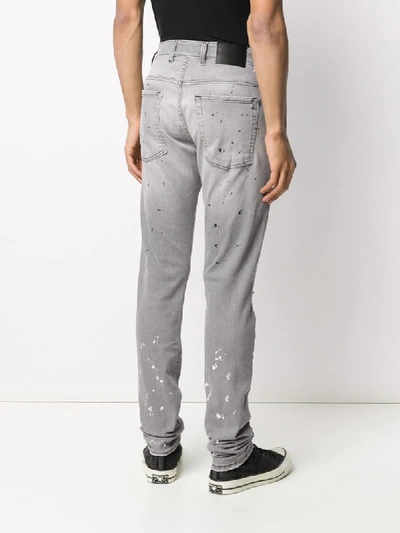 Shop Represent Slim Faded Jeans In Grey