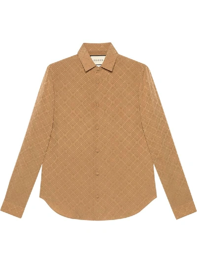 Shop Gucci Gg Jacquard Shirt In Neutrals