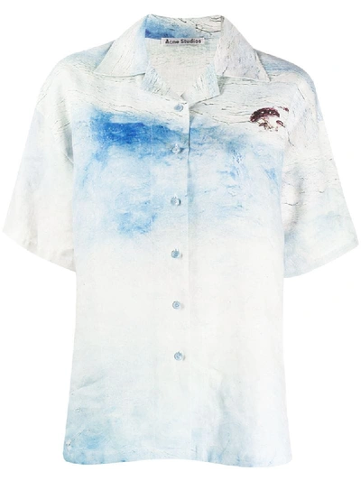 Shop Acne Studios Landscape-print Shirt In Neutrals