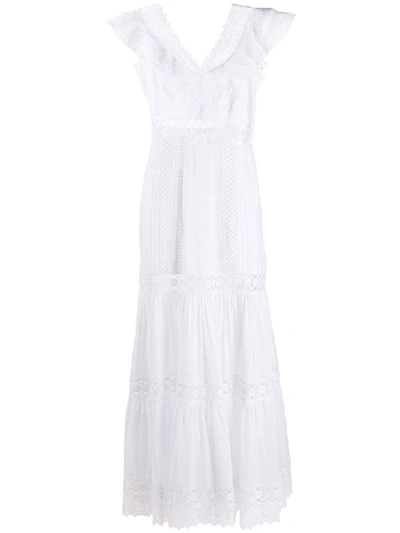 Shop Charo Ruiz Aida Lace Long Dress In White