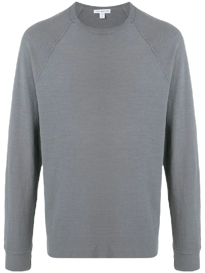 Shop James Perse Crew Neck T-shirt In Grey