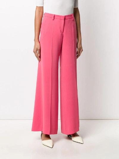 Shop Alberto Biani Flared Style Trousers In Pink