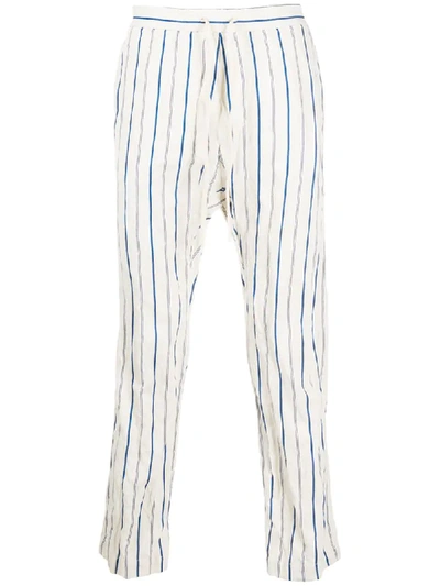 Shop Barena Venezia Striped Print Trousers In White