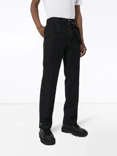 Shop Nulabel Straight-leg Trousers In Black