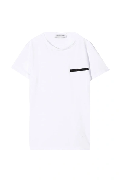 Shop Paolo Pecora Kids One Pocket T-shirt In Bianco/blu