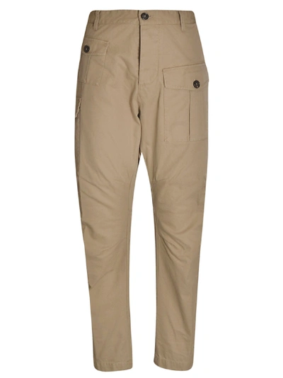 Shop Dsquared2 Multi-pocket Cropped Trousers In Beige