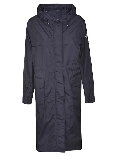 Shop Moncler Ceruleum Raincoat In Blue