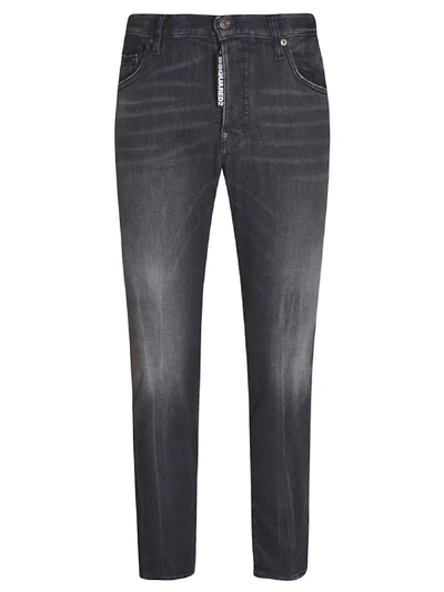 Shop Dsquared2 Classic Cropped Jeans In Black