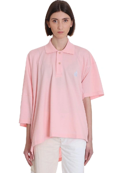 Shop Lanvin Polo In Rose-pink Cotton