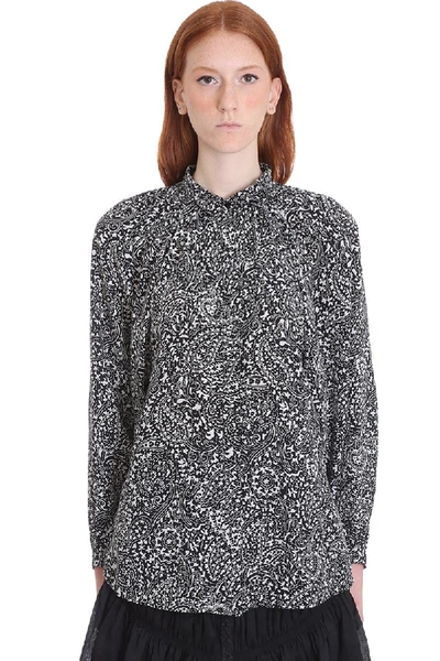 Shop Isabel Marant Briseis Blouse In Black Silk