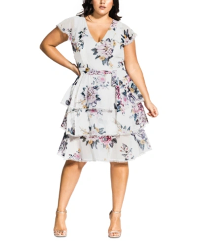 Shop City Chic Trendy Plus Size Summer Love Tiered Fit & Flare Dress