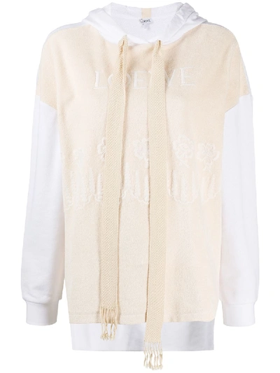 Shop Loewe Cotton Hoodie In Beige