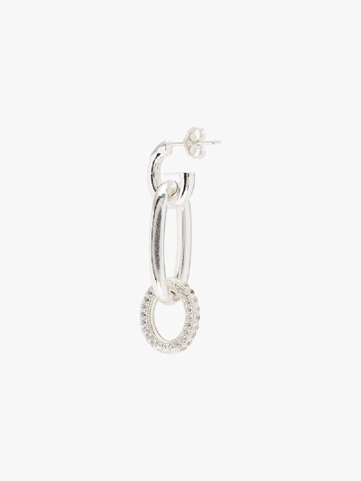 Shop Cornelia Webb Silver-plated Chain Link Crystal Hoop Earrings