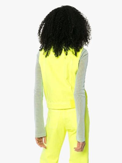 Shop Kwaidan Editions Sleeveless Denim Jacket In Yellow