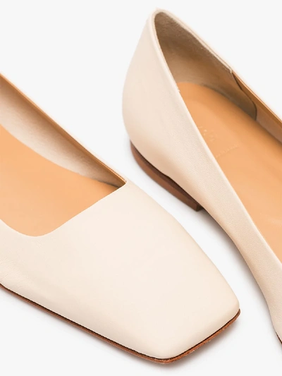 Shop Aeyde Cream Gina Leather Pumps In Neutrals