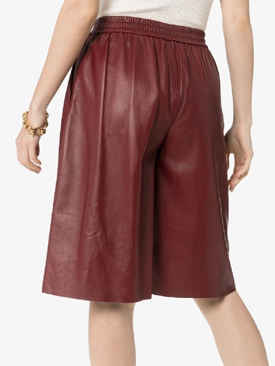 Shop Joseph Tomy Leather Shorts In Red
