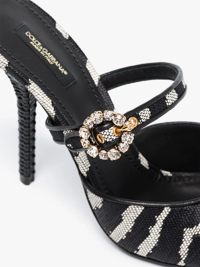 Shop Dolce & Gabbana Black Fria 105 Printed Leather Sandals