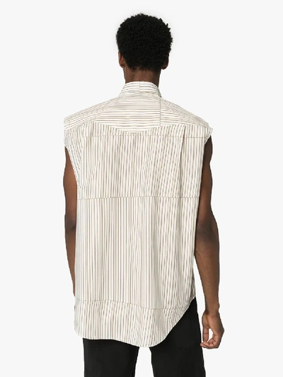 Shop Phipps Rockhound Striped Sleeveless Shirt In Brown