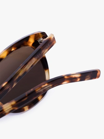 Shop Saint Laurent Brown Havana Tortoiseshell Sunglasses