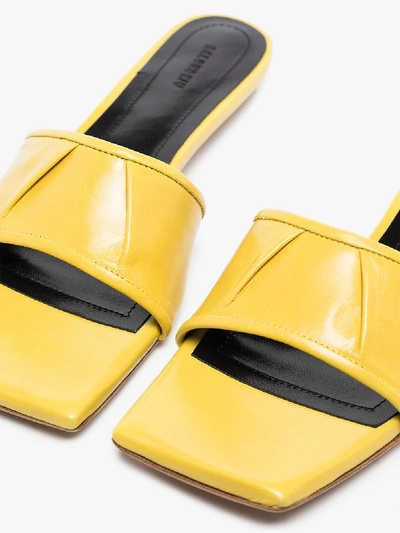 Shop Salondeju Yellow Volure Leather Sandals