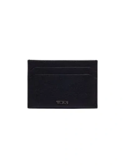 Shop Tumi Nassau Leather Clip Card In Black