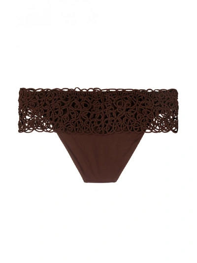 Shop La Perla Soutache Sirens Medium Briefs In Brown