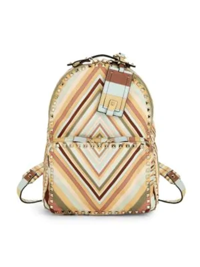 Shop Valentino Medium Rockstud Geometric Backpack In Mint
