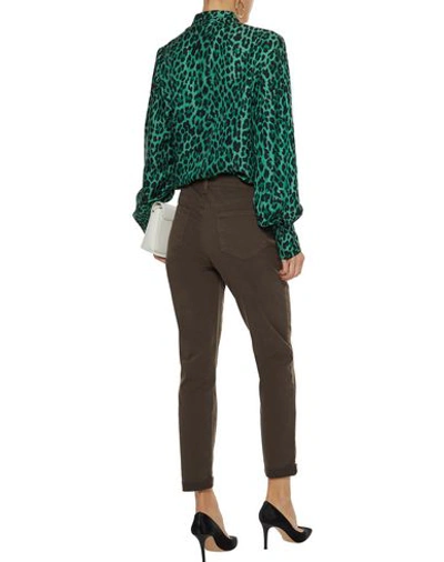 Shop L Agence L'agence Woman Pants Military Green Size 26 Cotton, Elastane