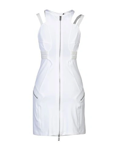 Shop Dirk Bikkembergs Woman Midi Dress White Size 4 Polyester, Elastane