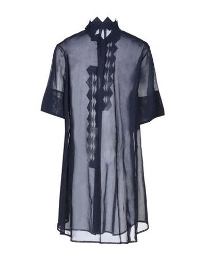 Shop Tsumori Chisato Shirt Dress In Dark Blue