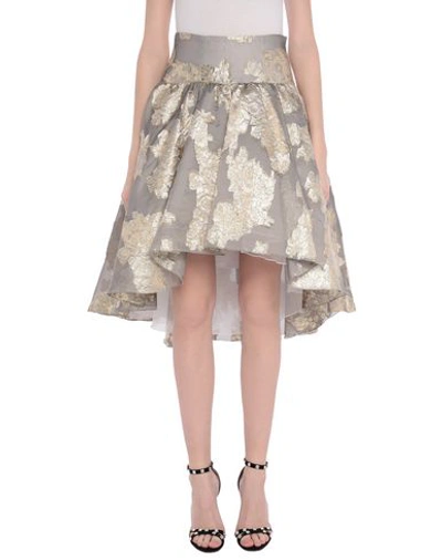 Shop Dondup Woman Midi Skirt Grey Size 6 Polyester, Polyamide, Silk