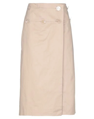 Shop Christopher Esber Midi Skirts In Light Brown