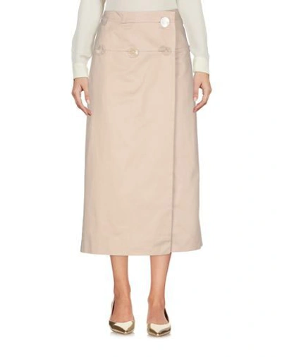 Shop Christopher Esber Midi Skirts In Light Brown