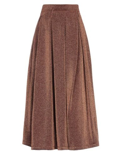 Shop Department 5 Woman Midi Skirt Brown Size S Viscose, Nylon, Metallic Fiber