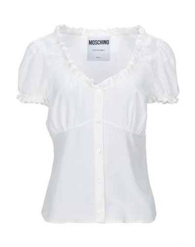 Shop Moschino Silk Shirts & Blouses In White