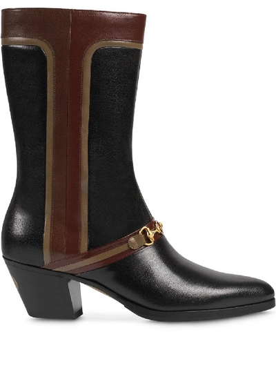 Shop Gucci Interlocking G Horsebit Boots In Black