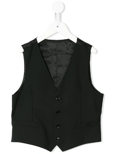 Dolce & Gabbana V-neck Waistcoat In Black